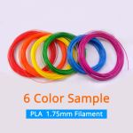 PLA Filament 1.75mm Sample 6 Colors for 3D Printing