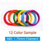 Filament ABS 1,75 mm échantillon 12 couleurs pour imprimante 3D ou stylo