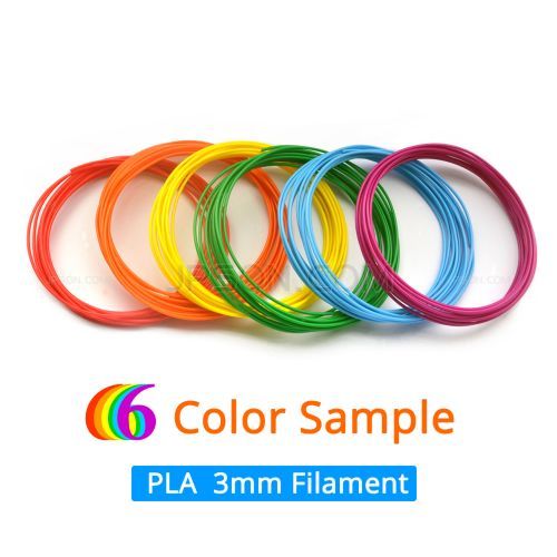 Filament PLA 3 mm échantillon 6 couleurs