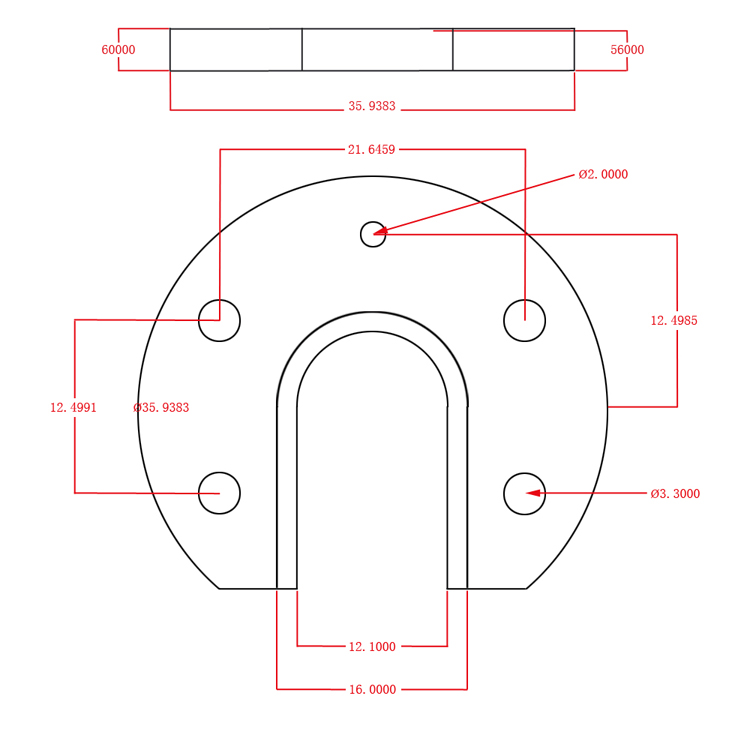 E3D V5/V6 Hot End Round Fixed Aluminum Plate