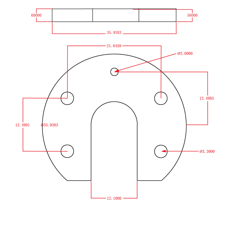 E3D V5/V6 Hot End Round Fixed Aluminum Plate